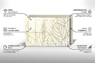 Üveg alátét gyertyákhoz dekoratív Line-art levelek minta