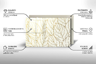 Üveg alátét gyertyákhoz dekoratív Line-art levelek minta