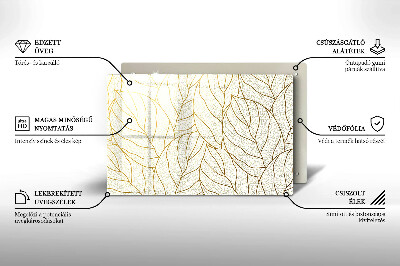 Üveg alátét gyertyákhoz dekoratív Line-art levelek minta