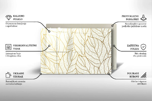 Üveg alátét gyertyákhoz dekoratív Line-art levelek minta