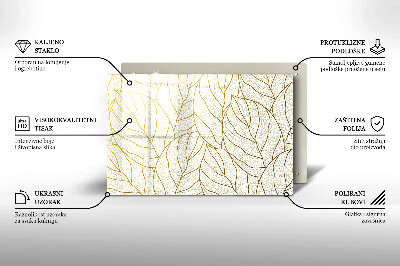 Üveg alátét gyertyákhoz dekoratív Line-art levelek minta