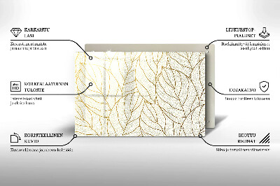 Üveg alátét gyertyákhoz dekoratív Line-art levelek minta