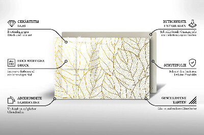 Üveg alátét gyertyákhoz dekoratív Line-art levelek minta