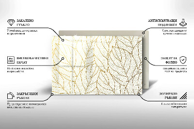 Üveg alátét gyertyákhoz dekoratív Line-art levelek minta