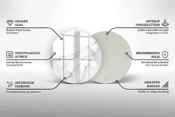 Üveg alátét gyertyákhoz Elegáns márvány textúra