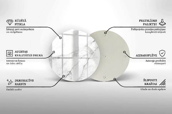 Üveg alátét gyertyákhoz Elegáns márvány textúra