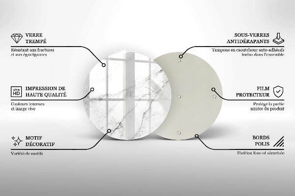 Üveg alátét gyertyákhoz Elegáns márvány textúra