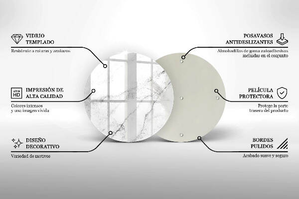 Üveg alátét gyertyákhoz Elegáns márvány textúra