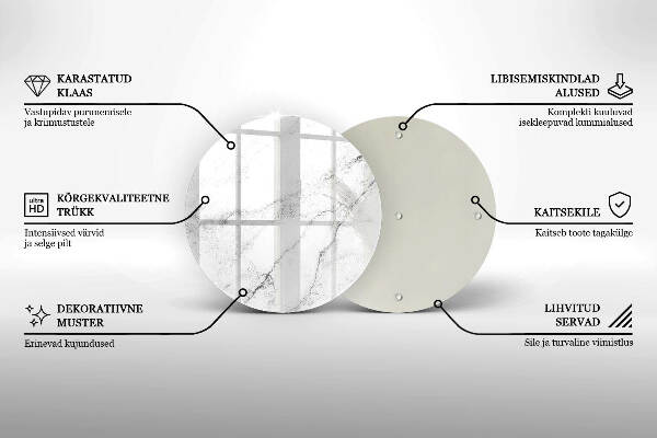 Üveg alátét gyertyákhoz Elegáns márvány textúra