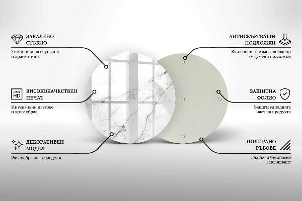 Üveg alátét gyertyákhoz Elegáns márvány textúra