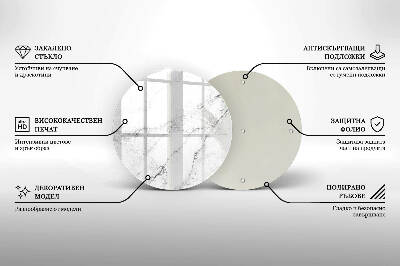Üveg alátét gyertyákhoz Elegáns márvány textúra
