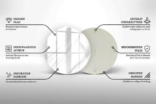 Üveg alátét gyertyákhoz Finom márvány