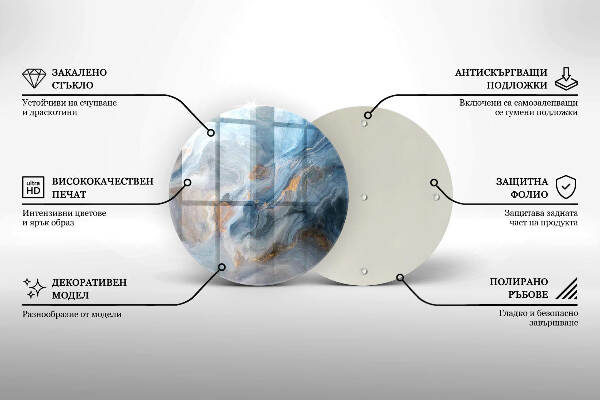 Síri gyertya alátét Márvány textúra
