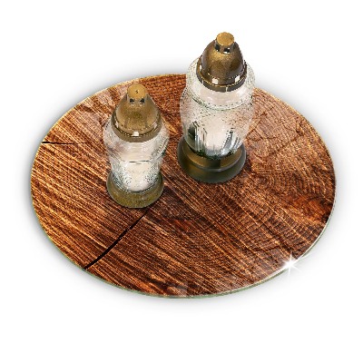 Üveg alátét gyertyákhoz Fa szerkezet