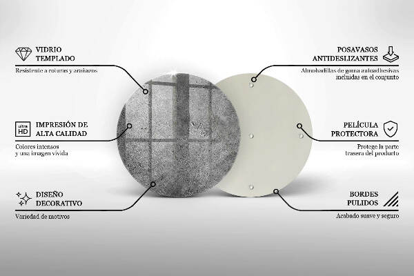 Üveg alátét gyertyákhoz Beton kő textúra