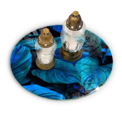 Üveg alátét gyertyákhoz Dzsungel növényzet levelei