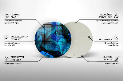 Üveg alátét gyertyákhoz Dzsungel növényzet levelei