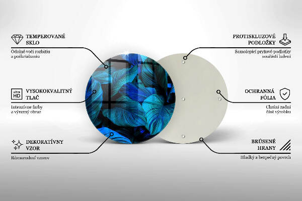 Üveg alátét gyertyákhoz Dzsungel növényzet levelei