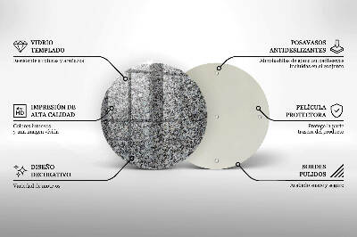 Üveg alátét gyertyákhoz Kő textúra