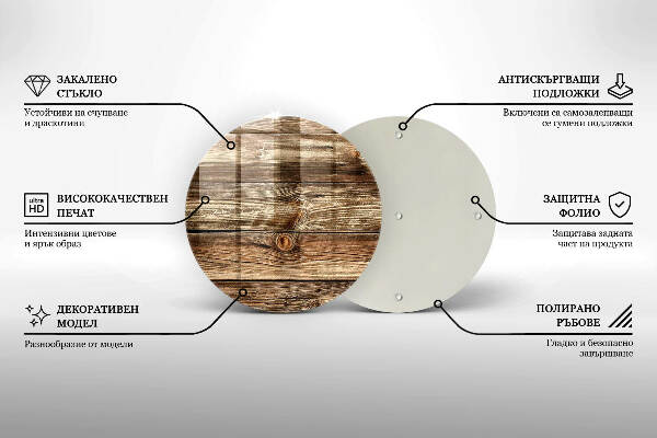 Síri gyertya alátét Fa deszka textúra