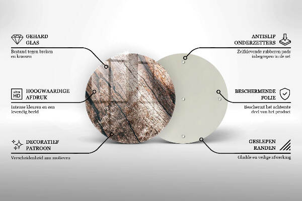 Üveg alátét gyertyákhoz Fa szerkezet