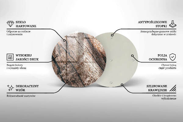 Üveg alátét gyertyákhoz Fa szerkezet