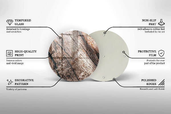 Üveg alátét gyertyákhoz Fa szerkezet