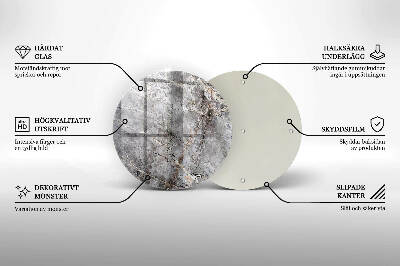 Üveg alátét gyertyákhoz Kő textúra