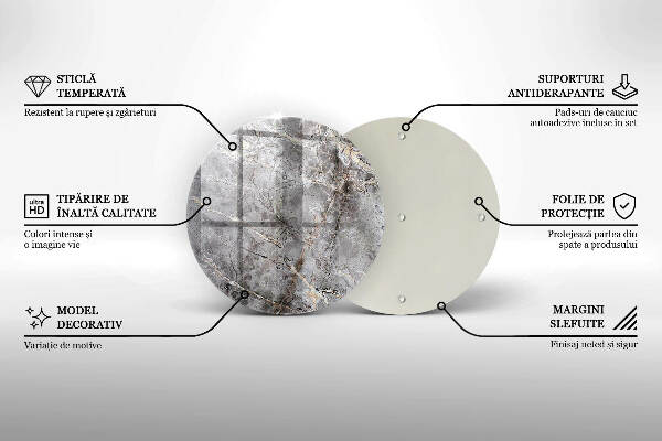 Üveg alátét gyertyákhoz Kő textúra