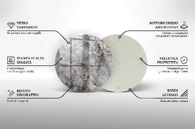 Üveg alátét gyertyákhoz Kő textúra