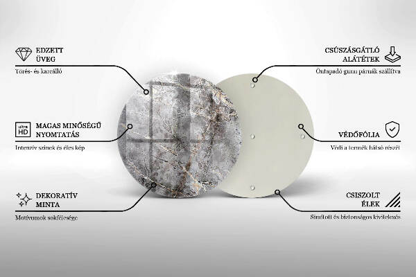 Üveg alátét gyertyákhoz Kő textúra
