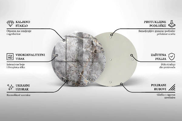 Üveg alátét gyertyákhoz Kő textúra