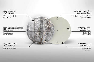 Üveg alátét gyertyákhoz Kő textúra