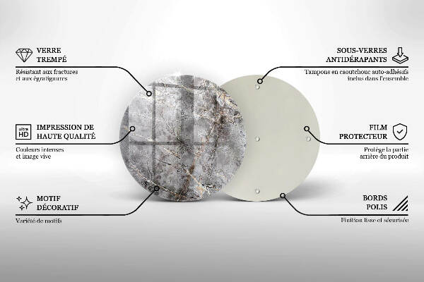 Üveg alátét gyertyákhoz Kő textúra
