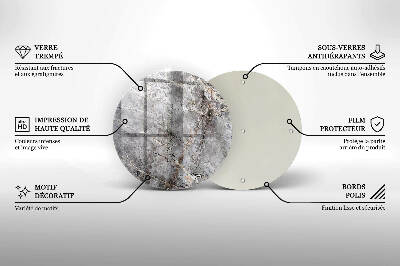 Üveg alátét gyertyákhoz Kő textúra