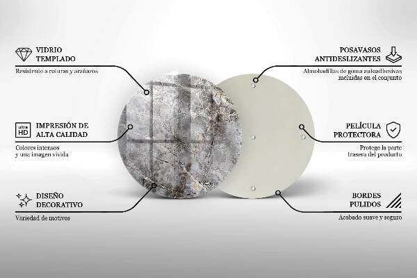 Üveg alátét gyertyákhoz Kő textúra