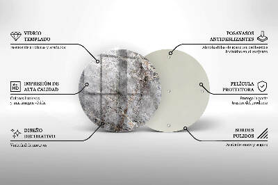 Üveg alátét gyertyákhoz Kő textúra
