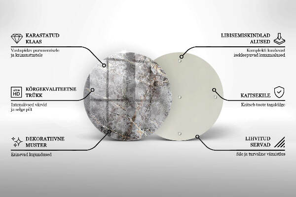 Üveg alátét gyertyákhoz Kő textúra