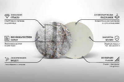 Üveg alátét gyertyákhoz Kő textúra