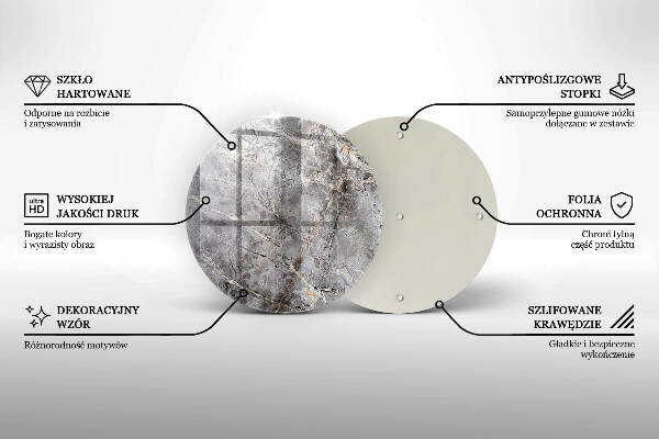 Üveg alátét gyertyákhoz Kő textúra