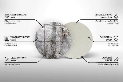 Üveg alátét gyertyákhoz Kő textúra