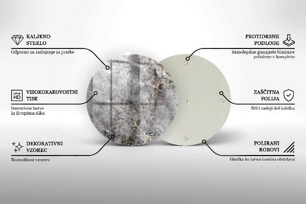Üveg alátét gyertyákhoz Kő textúra