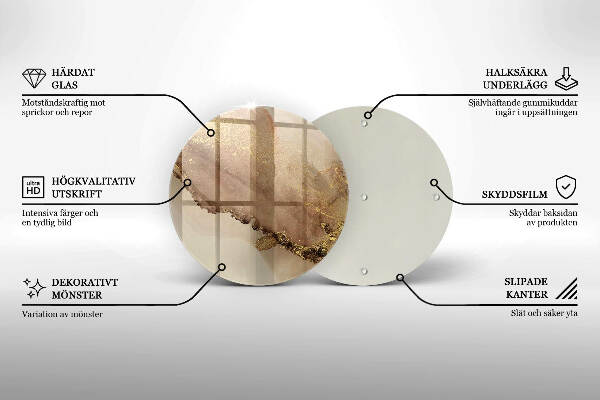 Síri gyertya alátét Arany absztrakció
