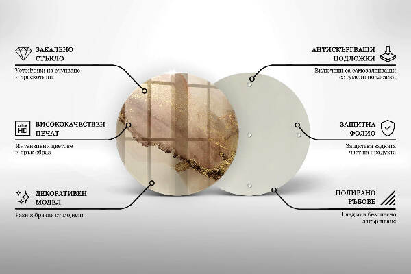Síri gyertya alátét Arany absztrakció