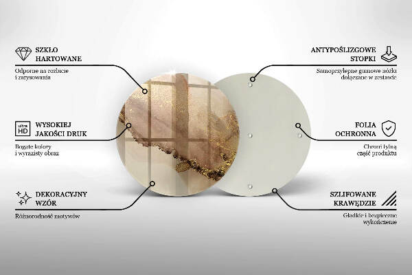 Síri gyertya alátét Arany absztrakció
