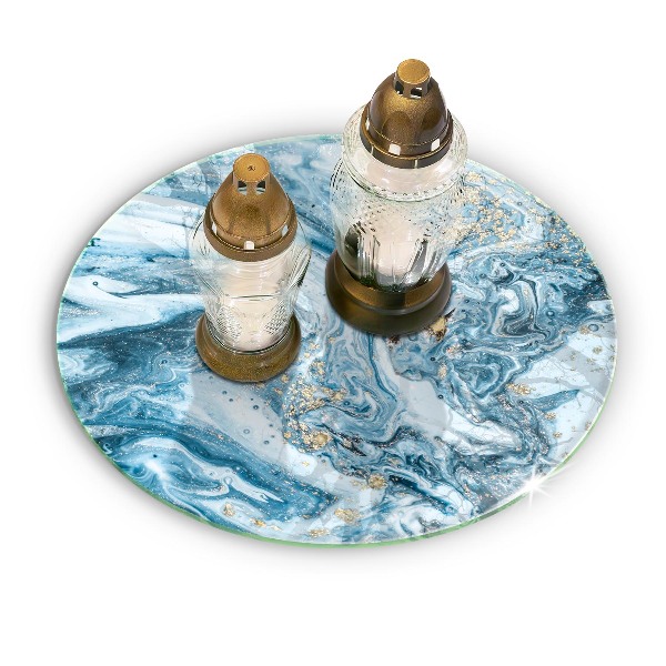 Üveg alátét gyertyákhoz Szerkezete arannyal