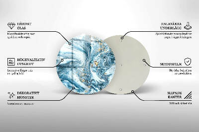 Üveg alátét gyertyákhoz Szerkezete arannyal