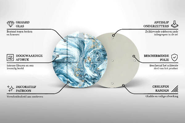 Üveg alátét gyertyákhoz Szerkezete arannyal