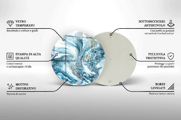 Üveg alátét gyertyákhoz Szerkezete arannyal