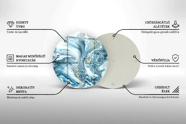 Üveg alátét gyertyákhoz Szerkezete arannyal
